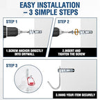60 PCS Self-Drilling Drywall Anchors with #8 x 1-1/4" Screws – Heavy-Duty Zinc Alloy Anchors Kit for Drywall, Sheetrock & Hollow Walls, No Pre-Drilling Needed