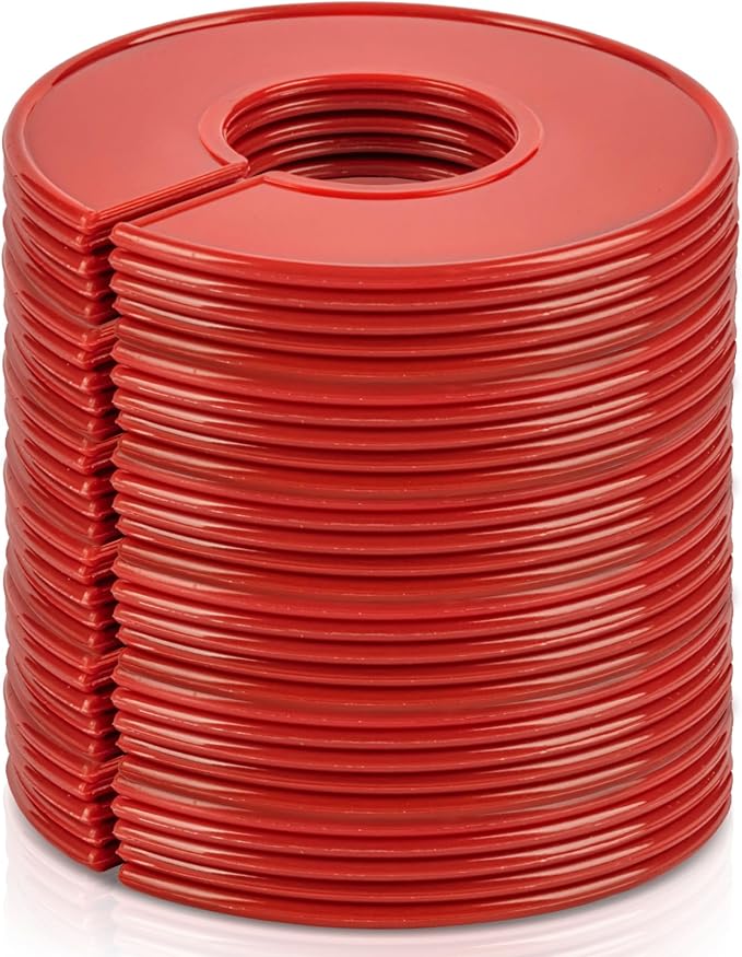 Sukh Baby Closet Dividers 30pcs - Plastic Clothes Organizer Shelf Tags Labels for Clothing Rack Wardrobe Store Warehouse Nursery Must Haves Boutique Supplies Sturdy Durable Flexible No Burrs (Red)