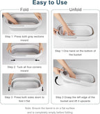 Window Cleaning Kit,Swivel Squeegee & Scrubber with Extension Poles,Foldable Bucket,Blendable Duster,2 Scrubber Pads & Cleaning Cloth, Glass Scraper Cleaning Tool Kit for Window Glass Mirror Car