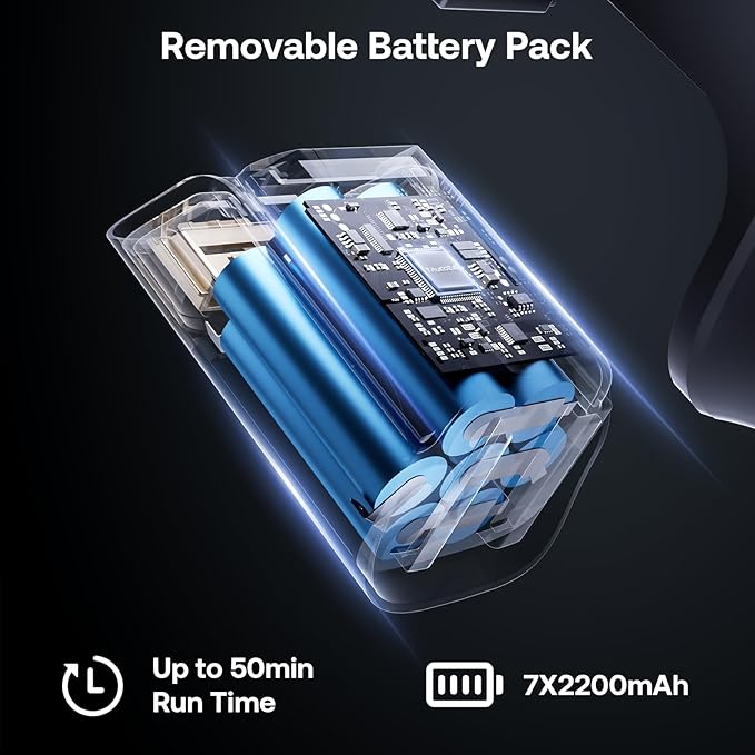 Cordless Vacuum Cleaner with Self-Standing, 50 mins Runtime Lightweight Stick Vacuum with Powerful Suction, Anti-Tangle Wireless Vacuum Versatile for Hard Floor/Carpet/Pet Hair, Gold