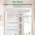 TokeShimi 21x27 Recessed Medicine Cabinet with Mirror, White Bathroom Medicine Cabinet with Mirror, Bathroom Beveled Mirror with Storage, Aluminum Frame, Stepless Adjustable Shelves