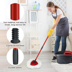 Mop Replace Heads Mop Handle and Mop Base Replacement for O Cedar EasyWring 1-Tank Spin Mop System, 2 Microfiber Mop Head Refills, 4-Section Iron Mop Handle 30-58in and 1 Mop Head Cover Set(No Bucket)