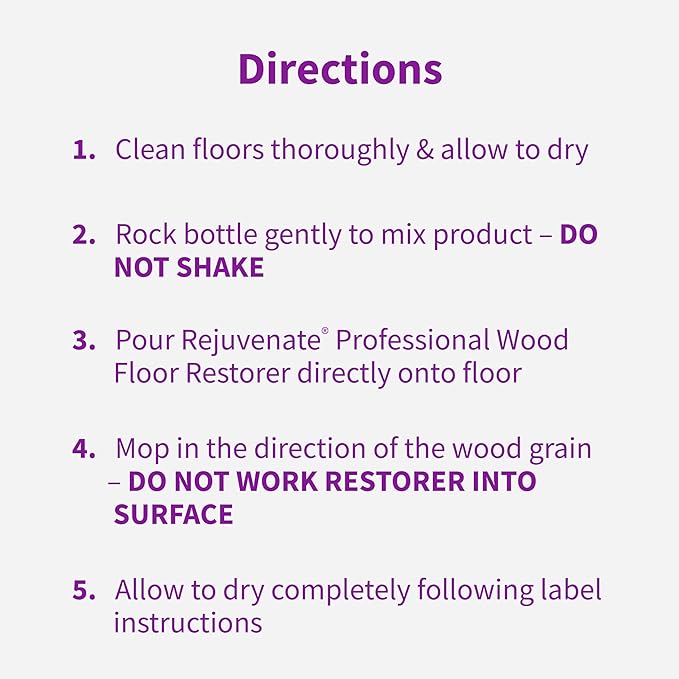 Rejuvenate Professional Wood Floor Restorer and Polish with Durable Finish Non-Toxic Easy Mop On Application High Gloss Finish 32oz
