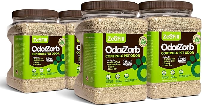 Zeofill Backyard Deodorizer – Eliminates Pet Urine Odors on Potty Patches, Artificial Turf, Grass, Lawns, Patios, Concrete & Playgrounds | Dog, Cat Litter Box Odor Eliminator & Freshener | 4 lbs.