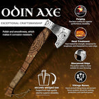 Pair of Viking Axes – Forged High Carbon Steel Norse Bearded Axes | Balanced Throwing Hatchets | Handcrafted Ash Wood Shaft | Sheaths Included | Odin Style Gifts for Men