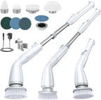 LABIGO Electric Spin Scrubber, Cordless Cleaning Brush Scrubber with 4 Replaceable Brush Heads and Adjustable Extension Handle, IPX7 Waterproof Power Cleaning Brush for Bathroom Tub Floor Tile Shower