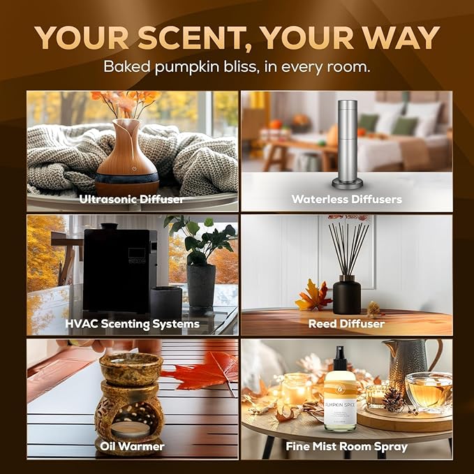 Aroma Country Pumpkin Spice Diffuser Oil - Luxury Essential Oils for Diffuser Refill & Air Freshener Room Spray, Long-Lasting, Natural Home Fragrance for Diffusers & Machines (4 Fl Oz)