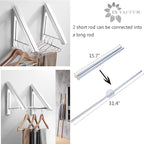 IN VACUUM Clothes Drying Rack Folding Indoor, Folding Drying Racks for Laundry Room Closet Storage Organization, Aluminum, Easy Installation (2 Racks with Rod, Sliver)