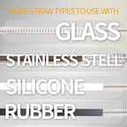 Heavy Duty Straw Cleaner Brush - 4 Pack 12.6 Inch Flexible Full-Cover Brushes with Large Handle, Reusable Pipe & Tube Cleaner Set (0.23", 0.31", 0.39", 0.47" Diameters)