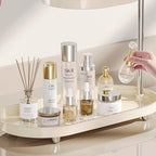 Bathroom Sink Vanity Trays, Skincare Storage Rack Small Countertop Perfume Organizer Lazy Susan Makeup Organizer, White