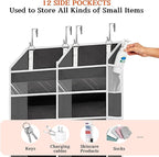 2 Pack Over The Door Organizer 6 Tiers, Extra Large Behind Door Storage of 12 Compartments, 80 lbs Weight Capacity Hanging Storage Organizer with Clear Window Kids Toys,Shoes (6 Tiers - Grey)