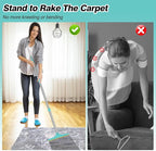 Carpet Rake for Pet Hair Removal, Reusable Cat Dog Hair Remover with 45’’ Long Handle Advanced Lint Remover Scraper for Carpets, Rugs, Mats, Couch