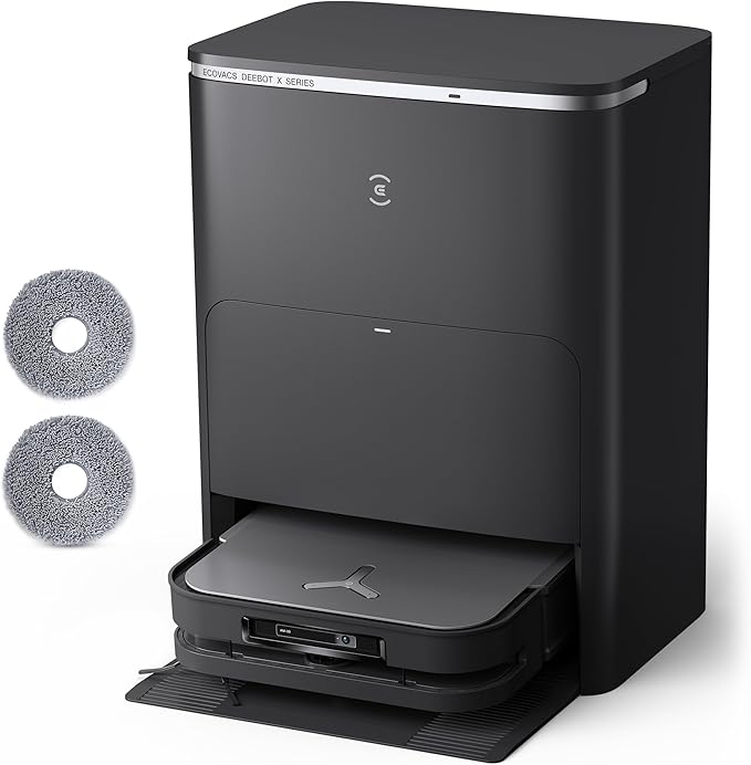 ECOVACS Robot Vacuum Cleaner DEEBOT X5 PRO Omni with All-in-one Station, 12.800Pa, ZeroTangle, TruEdge Adaptive Edge Mopping, 150℉ Hot Water Mop Washing, AINA 2.0 Intelligent Navigation