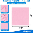 Microfiber Cleaning Cloth, 10 Pack Reusable Microfiber Towels for Cars Lint Free Cleaning Shop Towel Rags for Home Kitchen Automotive Bar Mechanic Restaurant Garage, 11.5"x 11.5", Pink