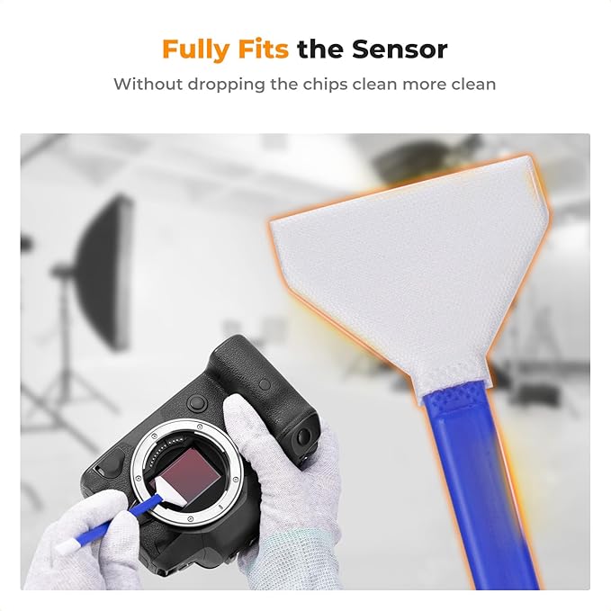 K&F Concept 2-1 24mm Full Frame Sensor Cleaning Swab, Viewfinder Cleaning Swab, with 20ml Sensor Cleaner, DSLR Digital Camera CMOS and CCD Sensor Cleaning Swab Kits for Nikon Sony Canon Camera Clean