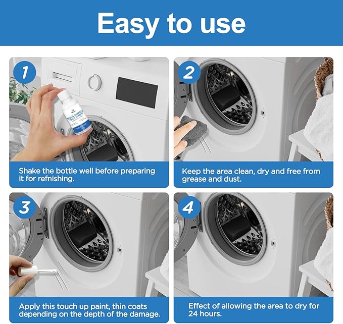 Appliance Paint White Appliance Touch Up Paint High-Gloss White Touch Up Paint Pen Scratch Repair for Appliances Refrigerators Metal Surfaces Dishwasher Dryer Microwave Washers