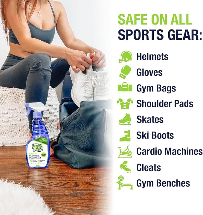 Vapor Fresh Sports Cleaner and Deodorizer - For Boxing Gloves, Sports Pads, Helmets, Gym Bags, Gym Equipment and More - Naturally Powered By Plants, 16 Fl Oz (1-Pack)