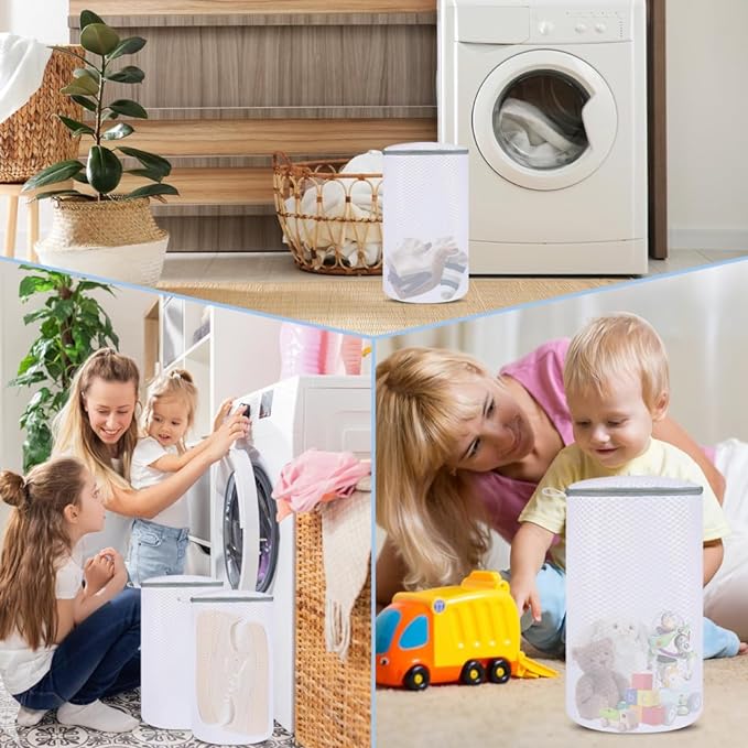 Vivifying Shoe Washing Machine Bag, 2 Pack Honeycomb Mesh Laundry Bag with Zipper for Sneakers, Running Shoes, Sock, Bras, Delicates and Toys