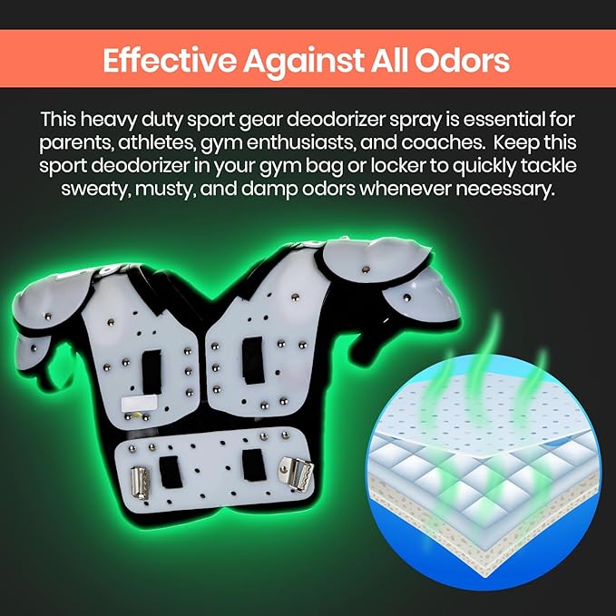 (2-Pack) Calvana 8.5 fl. oz Sports Equipment Deodorizer Spray, Heavy-Duty Odor Eliminator for Helmet, Hockey & Gym Bag, Boxing Glove, Work Boot, and Athletic Gear, Travel-Friendly, Total 17 fl.oz