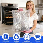 Juome Oven Rack Cleaning Bags, 5 Pack Reusable No Scrub Oven Rack Cleaning Bags Kit with 6 Gloves & 1 Brush, Leak Proof PE Bags (19.7*27.5inch & 23.6*35.4inch) for Deep Soaking BBQ Racks, Grill Grates