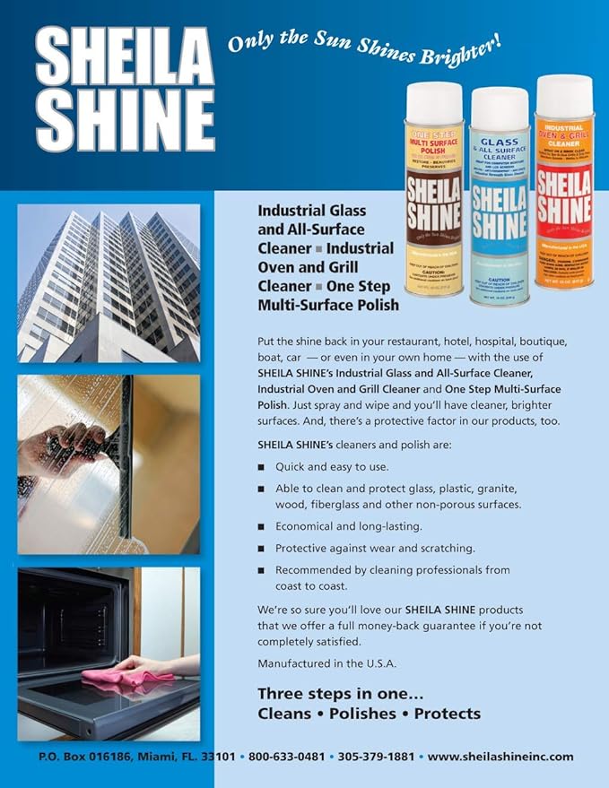 Sheila Shine Oven Cleaner Spray | Lifts Away Burnt-On Grease and Dirt | Less Manual Scrubbing Needed | Can be Used on Many Different Appliances | Longer Lasting Results