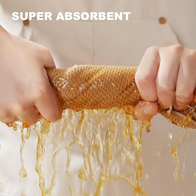 JOYMOOP Microfiber Cleaning Cloth, Soft Absorbent Cloth, Multi-Purpose Cleaning Cloth, Highly Absorbent Cleaning Rags, Lint-Free, Streak-Free Cleaning Cloths for Kitchen Home Office-3Pcs