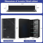 Bathroom Medicine Cabinet with 16"x20" Stainless Steel Framed Mirror,Recessed or Surface Mounted Bathroom Mirror Cabinet,Storage Cabinetfor Bathrooms, Guest Rooms, Apartments, Farmhouse Decor