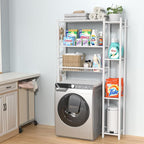 Over The Toilet Storage Organizer - 7 Tiers Space Saving Bathroom Shelves, Adjustable Above Toilet Shelf Rack, Metal Organizer Shelf Over Toilet for Bathroom Storage and Organization, White