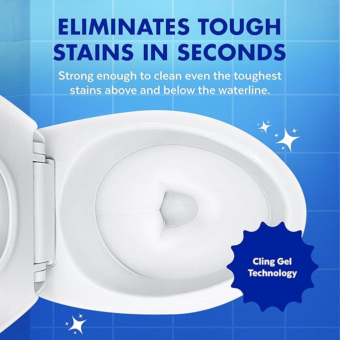 Lysol Lime & Rust Toilet Bowl Cleaner Liquid, For Limescale, Rust & Hard Water Stains, Septic Safe, Clinging Gel, Disinfects, Sanitizes & Deodorizes, Bathroom Cleaning Supplies, 24oz (2 Pack)
