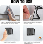Adhesive Sponge Holder for Kitchen Sink, SUS304 Stainless Steel Scrubber Hanger Caddy Accessories Storage Rack Stand for Scratch Scrub Dishcloth Dishrag Exfoliator Strainer Stopper