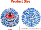 2 Pack Mop Replace Heads Compatible for OCeda, Spin Mop Refill Head Replacement for RinseClean 2-Tank System - Fluffy Microfiber, Machine Washable and Easy to Replace