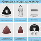 94 Pack Oscillating Saw Blades, Wood Metal Cutting Multitool Bi-Metal Blades Quick Release Tool Blades Kits Fit for Dewalt, Makita, Ryobi, Rockwell