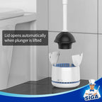 MR.SIGA Toilet Plunger with Holder, Heavy Duty Toilet Plunger and Holder Combo for Bathroom Cleaning, White