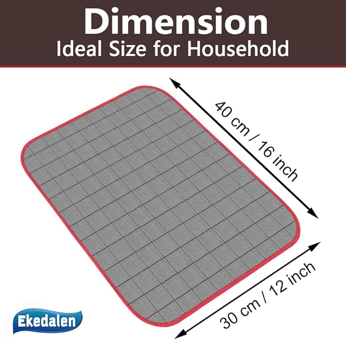 Microfiber Cleaning Cloth Lint Free Glass Cleaner Window Polishing Streak Free Miracle Easy Clean Rag Reusable for Mirror Kitchen Dish Auto Detailing, Pack of 6, 16"x12", Grey-red