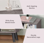 LEYAOYAO 8 Cube Bookshelf,Farmhouse Bookcase with Legs,Modern Dirty Grey Mid-Century Bookshelves,Large 3 Tier Open Storage Organizer Shelf, Retro Wood Display Book Case