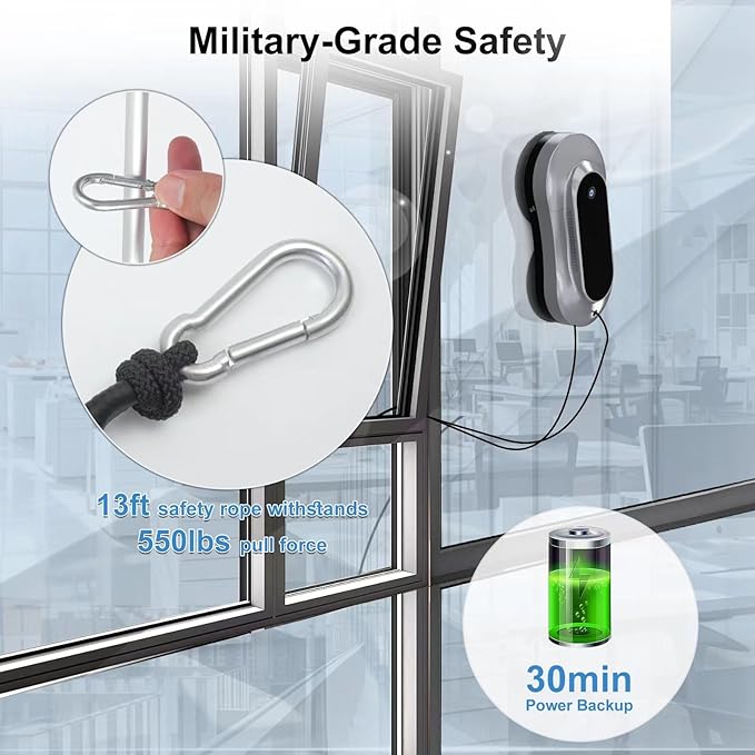 Automatic Window Cleaning Robot, Auto Dual Water Spray & AI Path Planning,Edge Detection & Remote Control, Smart Window Cleaner Robot for Highrise Glass Inside & Outside