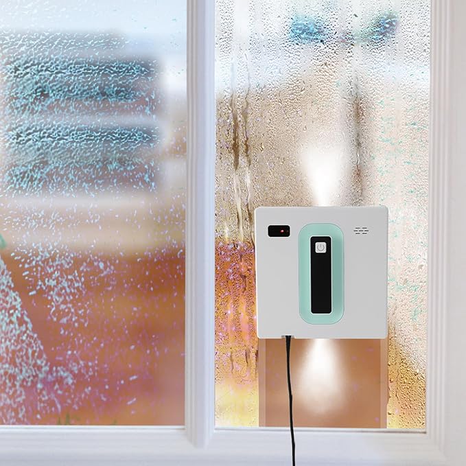 Automatic Window Cleaner 2500Pa Suction Window Cleaner Robot with Dual Spray Design and Remote Control 3 Path Modes Window Cleaning Machine for Windows, Tiles 322.92-538.2ft²Cleaning Area (White)