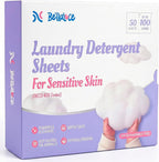 BellaLuce Sensitive Skin Laundry Detergent Sheets, 100 Loads (50 Count) - Hypoallergenic & Fragrance Free Washing Strips, Gentle for Baby, Travel & Dorm Essentials