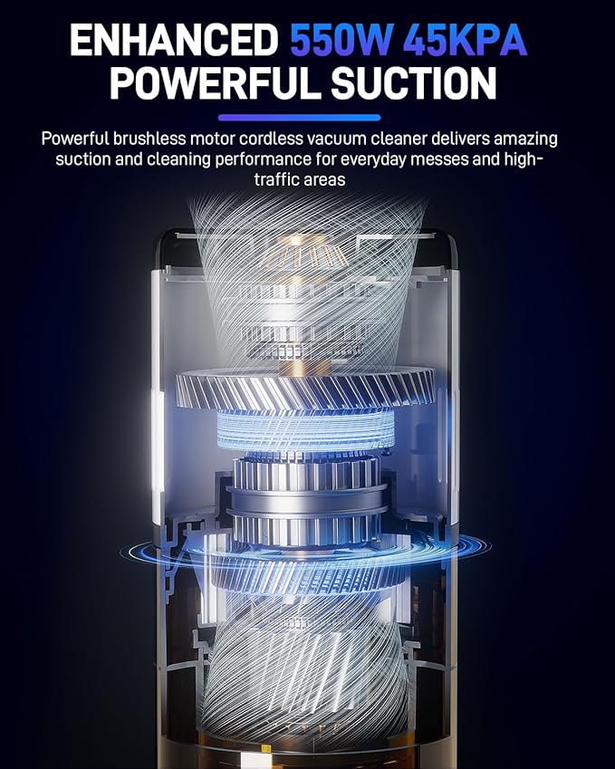 VCD2901 Wireless Handheld Vacuum Cleaner Hepa Filter, Cordless Stick vac Cleaners for Home & Apartment, Best Lightweight Vacuum for Hardwood Floors and Carpet pet Hair, White