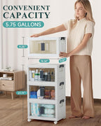 OlarHike 23QT Stackable Storage Bins with Lids - Folding Storage Box with Doors and Wheels, Collapsible Plastic Storage Bins for Closets and Organization, Christmas Gifts, 3 Pack Cubes