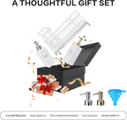 Cisily Dish Soap Dispenser, 12 fl oz Dual Kitchen Soap Dispensers with Sponge Holder, Pump Glass Bottle Kitchen Soap Dispenser Set, Modern Hand and Dish Soap Bottle Set Removable