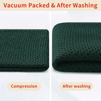 Homaxy 100% Cotton Waffle Weave Kitchen Dish Cloths, Ultra Soft Absorbent Quick Drying Dish Towels, 12 x 12 Inches, 6-Pack, Blackish Green