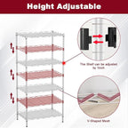 4-Tier Wire Shelving Unit 600 lbs Weight Capacity Storage Shelves Metal Frame Garage Shelves Easy Installation Metal Shelves for Home Kitchen Garage Pantry, 12" Dx18 Wx44 H, Chrome