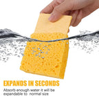 Kitchen Sponges, 12-Count Cellulose Sponges, Durable Dish Sponge for Cleaning, Cleaning Scrub Colored Sponge, Multiple Use for Dishes Washing, Compressed Packaging