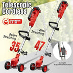 SHALL 24V Cordless Weed Wacker, 3-in-1 Electric Weed Eater Grass String Trimmer Edger, Telescopic Brush Cutter, 2 x 1.5Ah Battery Powered Lawn Mower with 3 Types Blades & Wheels for Yard Garden