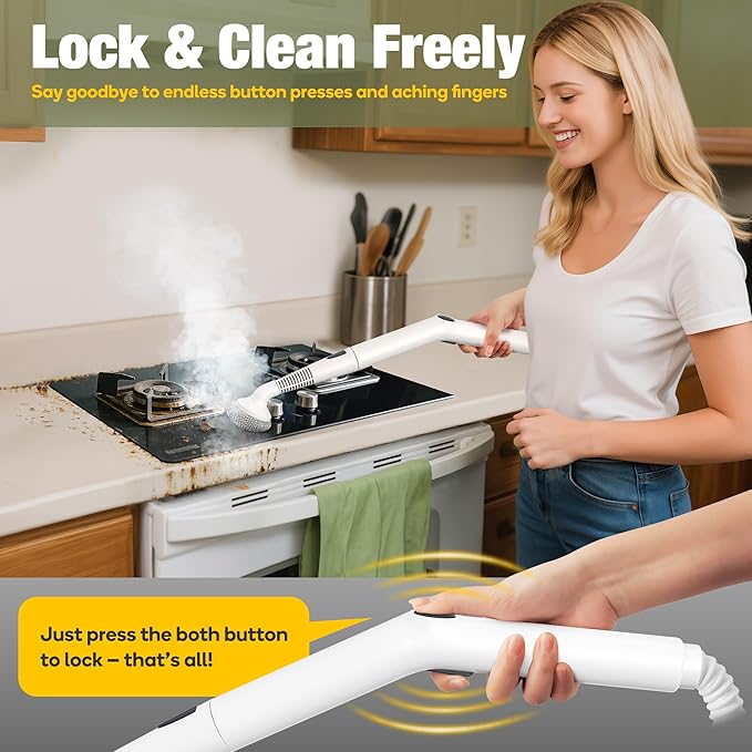 Newbealer Heavy-Duty Steam Cleaner for Home, Stainless Steel Boiler, Steam Mop with 20-Piece Accessories, Max 5 Bar, Multi-Purpose Steamer for Floors, Cars, Furniture, Upholstery, and More