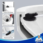 MR.SIGA Toilet Bowl Brush and Holder, Durable and Flexible Bristles, Wall Mounted Toilet Brush for Bathroom Cleaning, White, 1 Pack