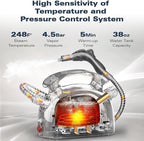 Steam cleaner, equipped with 21 specialized accessories, 1.08-liter water tank, 248°F high-temperature steam, suitable for floors, tile grout, tiles, carpets, and cars, chemical-free cleaning (White)