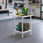 Mophorn Stainless Steel Table Work Table 24 x 24 x 34 Inch Commercial Food Prep Worktable Heavy Duty Prep Worktable Metal Work Table with Adjustable Feet for Restaurant, Home and Hotel