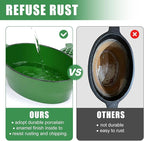 G GOOD GAIN Wood Stove Steamer - Cast Iron Stove Humidifier with Large Opening Top | Oval Bowl Fire Place Stove Pot for Home Heating Decorative | Matte Finish & 2.7 Quart, Green